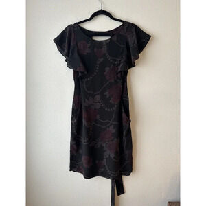 Rebecca Taylor Women’s Mini Dress Size 2 Floral Dark Romantic Fairy Grunge‎ Silk